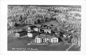 H59/ Fairbanks University of Alaska RPPC Postcard c40s Birdseye View