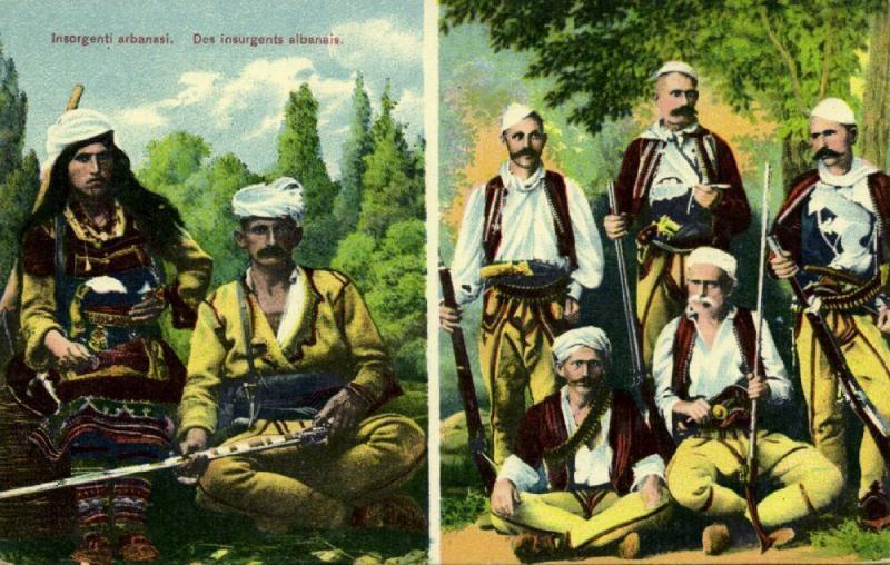 albania, Groups of Armed Albanian Insurgents (1910s) Balkan War Postcard