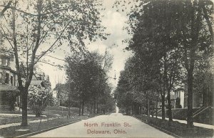 Postcard  North Franklin St. Delaware OH Postcard Newfield Printer Advertising