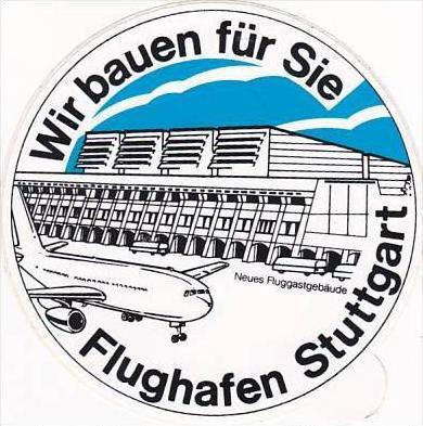 STUTTGART AIRPORT VINTAGE AVIATION LABEL