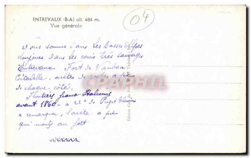 Old Postcard General view Entervaux