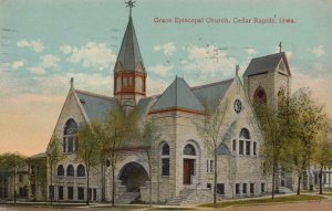 Postcard Grace Episcopal Church Cedar Rapids Iowa IA