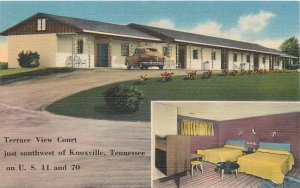 Postcard 1940s Tennessee Knoxville Terrace View Ct interior entrance TN24-4373