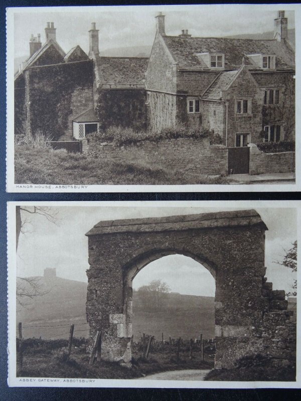 Dorset 2 x ABBOTSBURY Manor House & Gateway - Old Postcard by John F. Gibbons