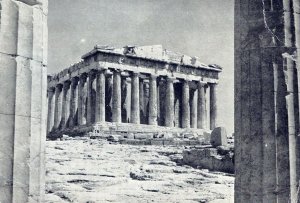 VINTAGE POSTCARD CONTINENTAL SIZE PARTHENON ON THE ACROPOLIS ATHENS GREECE