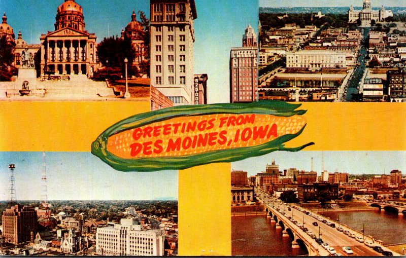 Iowa Des Moines Greetings With Multi Views 1963