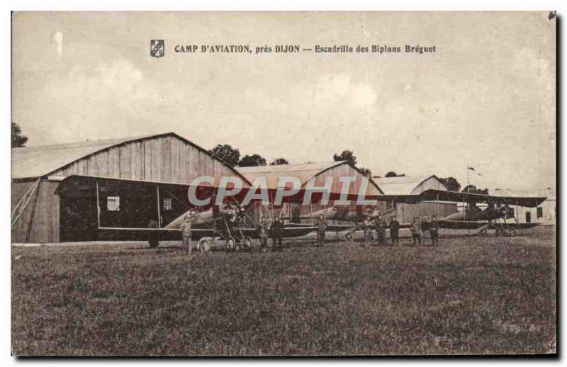 Old Postcard Jet Camp & # 39Aviation near Dijon Squadron biplanes Breguet