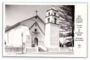 San Buena Ventura Mission Ventura California RPPC Postcard