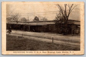 World War 1  1919 US Army Receiving Ward  Camp Merritt, New Jersey  - Postcard