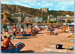 Mallorca Spain Continental Postcard Santa Ponsa Beach Bathers