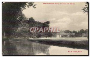 Pont St Pierre - L & # 39Andelle and the Castle - Old Postcard