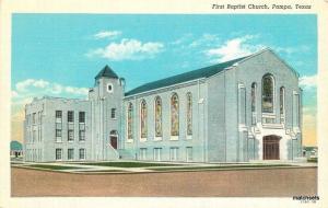 1920s First Baptist Church Pampa Texas Mc Cormick Teich postcard 4051