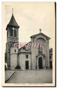 Postcard Old Asnieres Church Sainte Genevieve