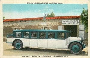 Postcard 1920s California Los Angeles Ramona's Marriage place Tours TR24-2751