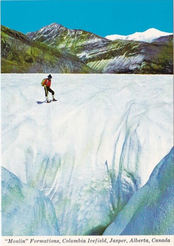 Canada Jasper Moulin Formations On Athabasca Glacier Columbia Icefield