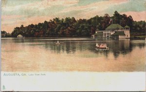 Augusta Georgia Lake View Park Vintage Postcard C086