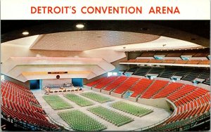 Vtg Detroit Michigan MI Covention Arena Center 1950s Unused Chrome Postcard