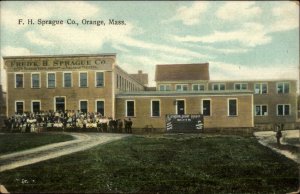 Orange MA FH Sprague Co Factory & Employees c1910 Postcard