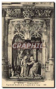 Postcard Old Brou Church Bourg Figures Altarpiece of the Chapel of the Virgin