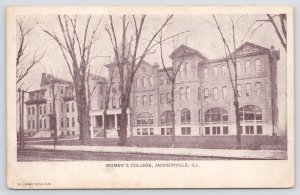 Jacksonville Illinois~Panorama Womens College B&W~Vintage Postcard