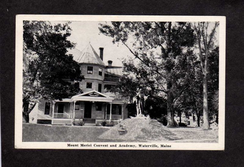 ME Mt Merici Convent Academy Ursuline Sisters Nuns Waterville Maine Postcard