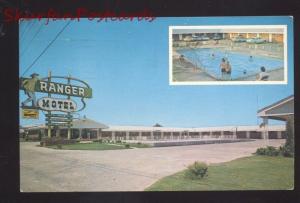 SHAMROCK TEXAS ROUTE 66 1966 THE RANGER MOTEL ADVERTISING POSTCARD