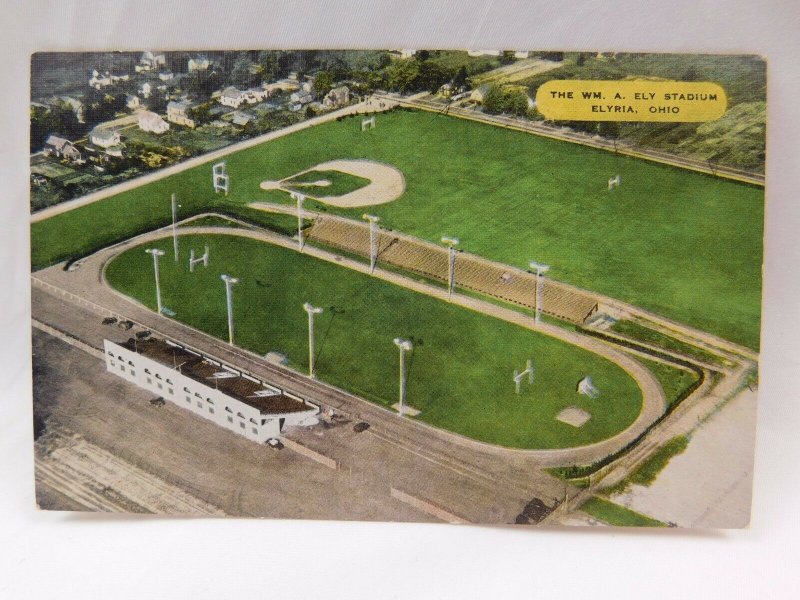 Vintage Post Card The William A. Ely Stadium Elyria, OH P24