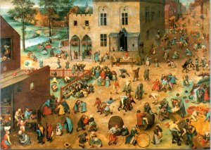 Postcard Art Pieter Bruegel the Elder - Children's Games