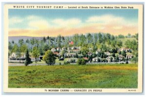 c1940 White City Tourist Exterior Camp Watkins Glen State Park New York Postcard