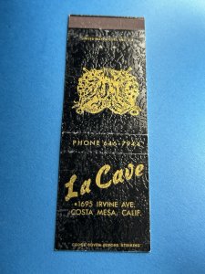 La Cave Costa Mesa California Matchbook Cover MB131