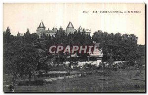 Old Postcard Busset castle saw the Road