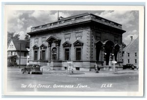 c1940's The Post Office Building Cars Oskaloosa Iowa IA RPPC Photo Postcard