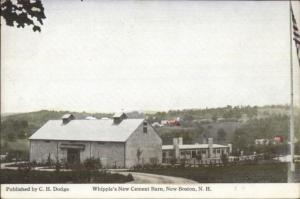 New Boston NH Whipple's New Cement Barn c1915 Postcard