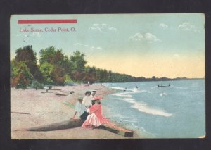 CEDAR POINT AMUSEMENT PARK SANDUSKY OHIO LAKE SCENE VINTAGE POSTCARD