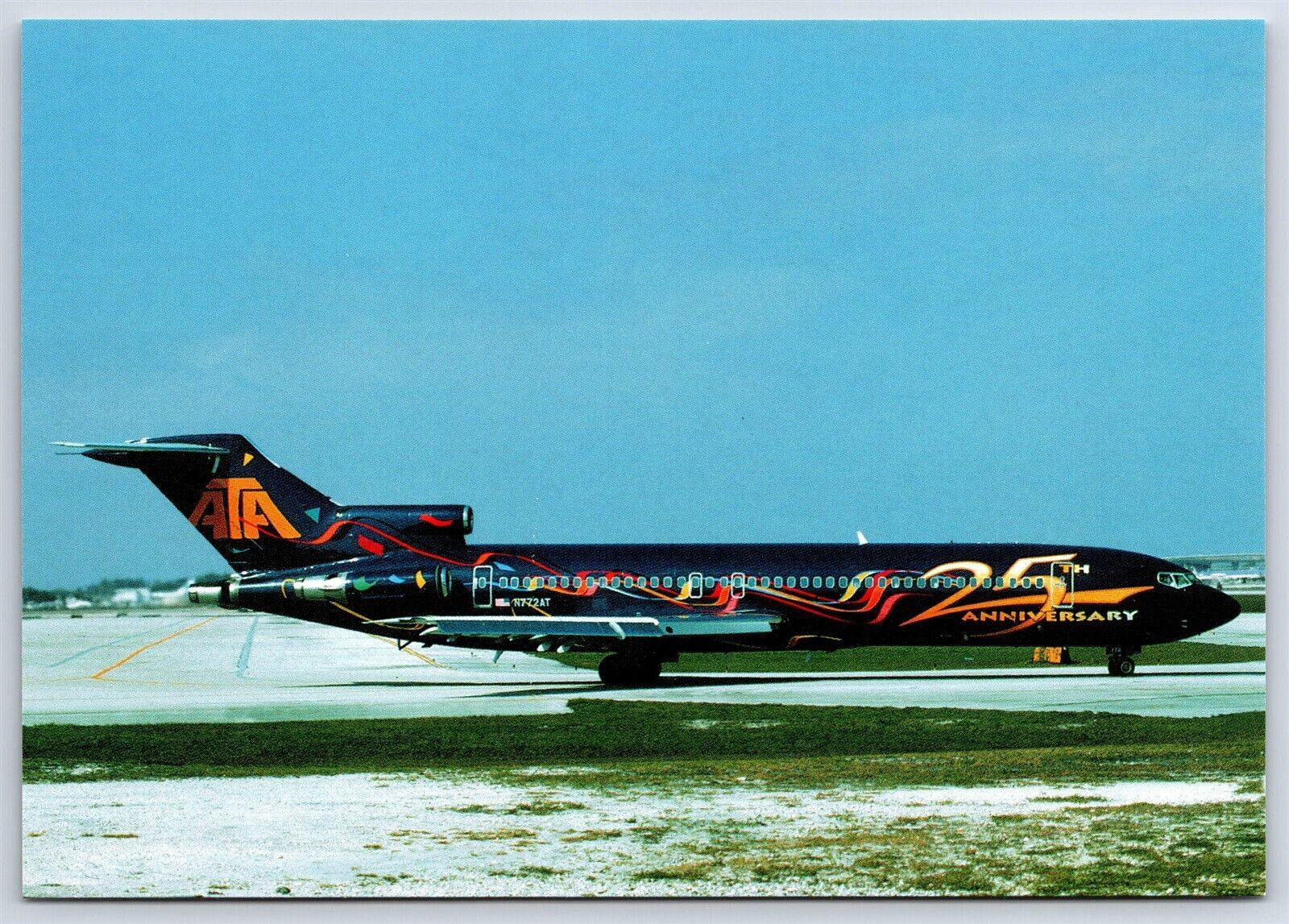 Airplane Postcard American Trans Air Airlines Boeing 727227 25th Jubilee DZ1 Other / Unsorted