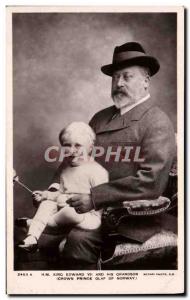 Old Postcard HM King Edward VII and his grandson Crown Prince Olaf of Norway