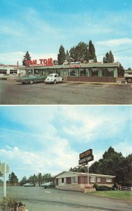 Bend OR Duo View Tom Tom Restaurant & Motor Inn VW Old Cars Postcard