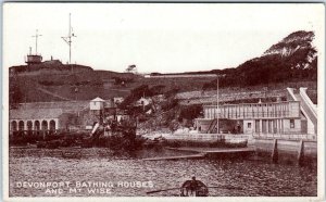 RPPC DEVONPORT, United Kingdom  BATHING HOUSES & Mt Wise  c1910s   Postcard