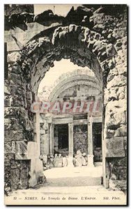 Nimes - The Temple of Diana - L & # 39Entree Old Postcard