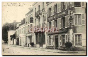 Old Postcard Avallon Rue De Lyon Grand Hotel Du Chapeau Rouge