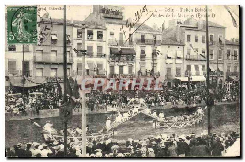 Old Postcard The jousting of St. Louis