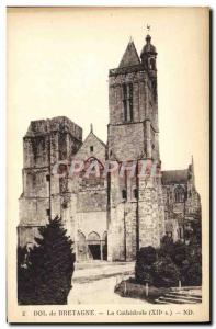 Old Postcard Dol De Bretagne La Cathedrale