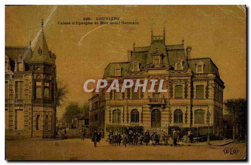 Postcard Former Bank Caisse d & # 39Epargne and rue Saint Germain Louviers (T...