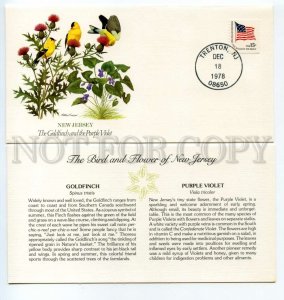492755 USA 1978 Arthur Singer bird flower New Jersey Goldfinch Purple Violet