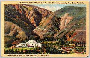 Arrowhead On Road To Lake & Big Bear Lake San Bernardino California CA Postcard