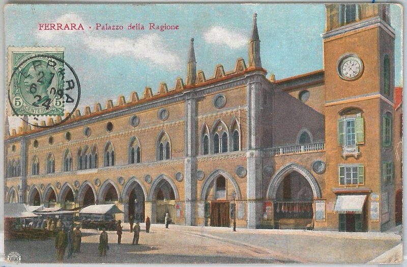 49510 vintage postcard - FERRARA city - PALAZZO DELLA RAISON 1924-