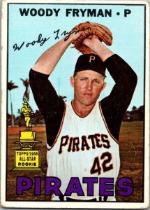 1967 Topps Baseball Card Woody Fryman Pittsburgh Pirates sk2286