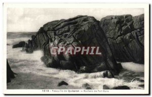 Old Postcard Presqu island of Quiberon Rocks Port Bara