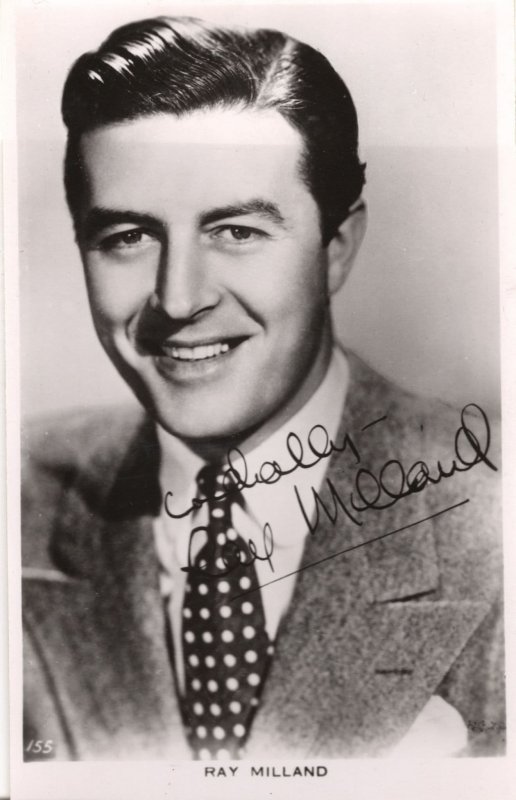 Ray Milland Film Actor Vintage Printed Signed Postcard