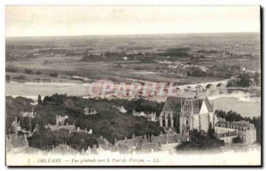 Old Postcard Orleans General view to the bridge from Vierzon